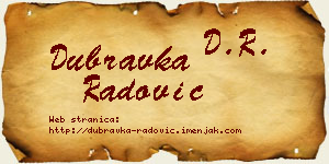 Dubravka Radović vizit kartica